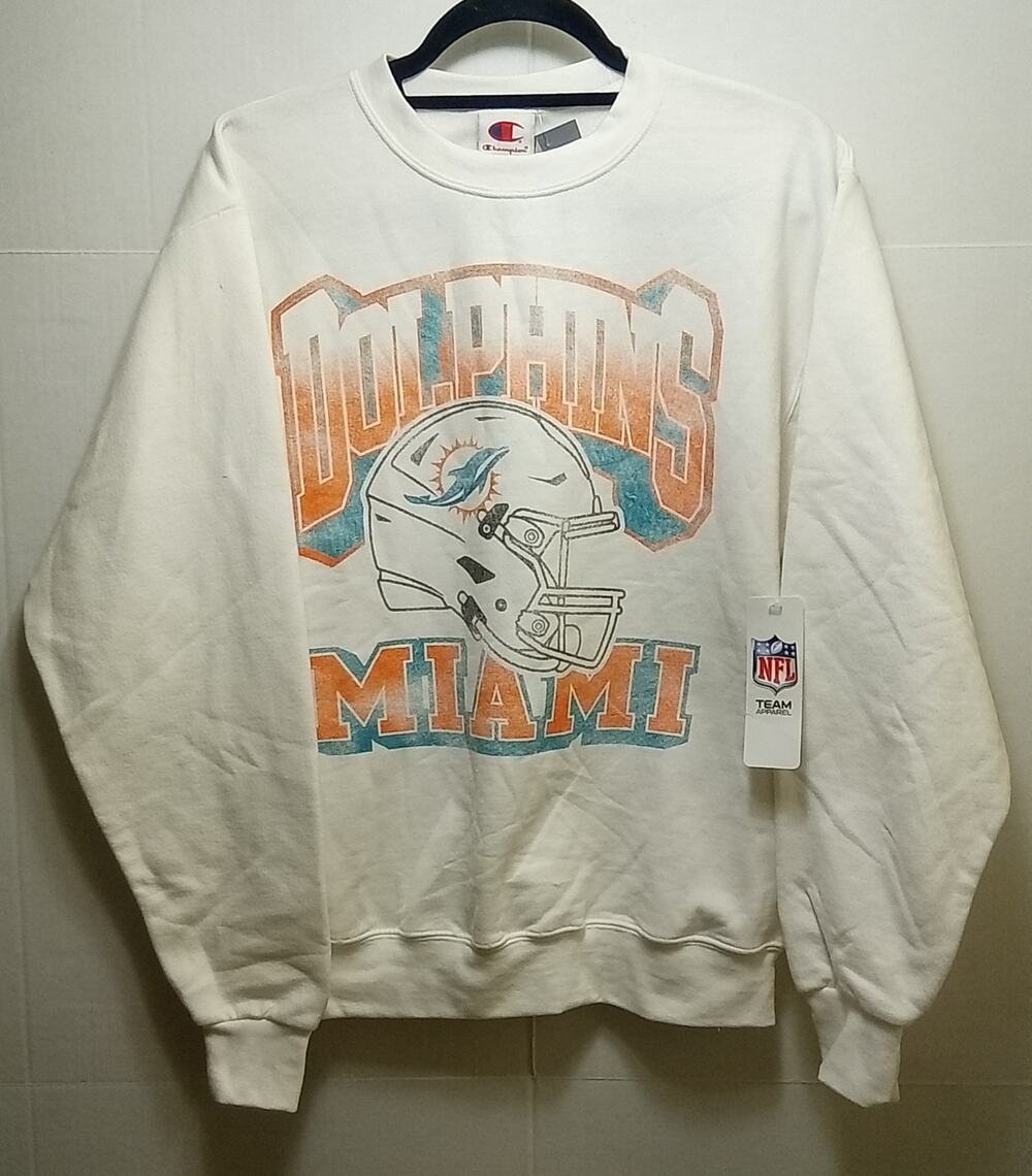 Miami Dolphins NFL Champion White LS Sweatshirt Men's Small